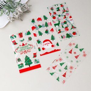 Christmas Cellophane Treat Bags Clear Cello Candy Plastic Bags w/ Twist- 200 Pcs